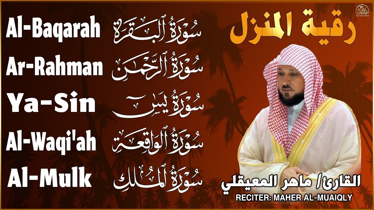 سورة البقرة ويس والواقعة والملك والرحمن بصوت ماهر المعيقلي 🕋 رقية شرعية للبيت والشفاء والبركة |