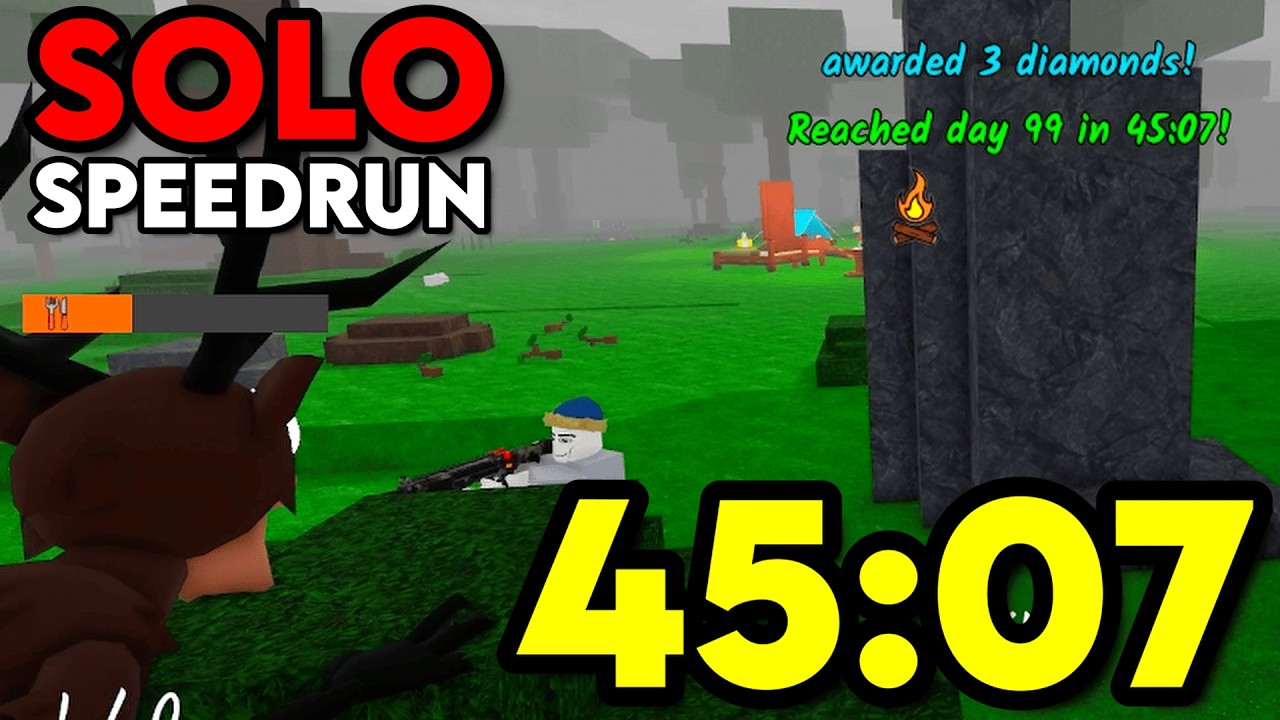 99 Nights in the Forest SOLO Speedrun 45:07 - Full Gameplay | Roblox