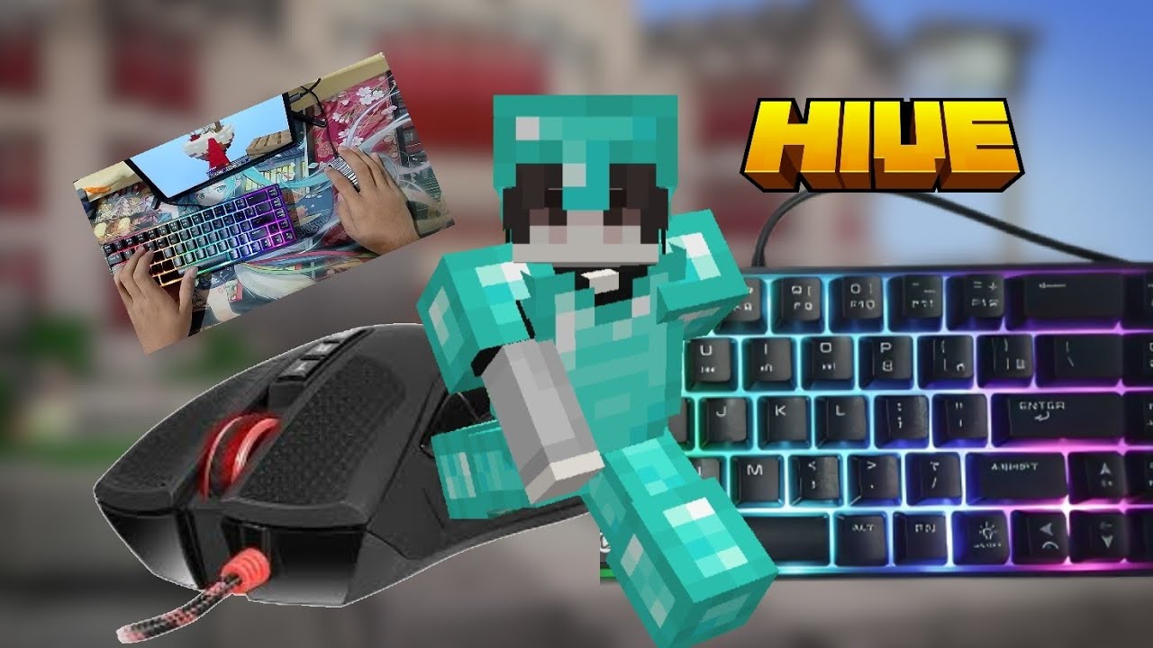 Hive bedwars keyboard and mouse ASMR [Handcam] 720p 60fps