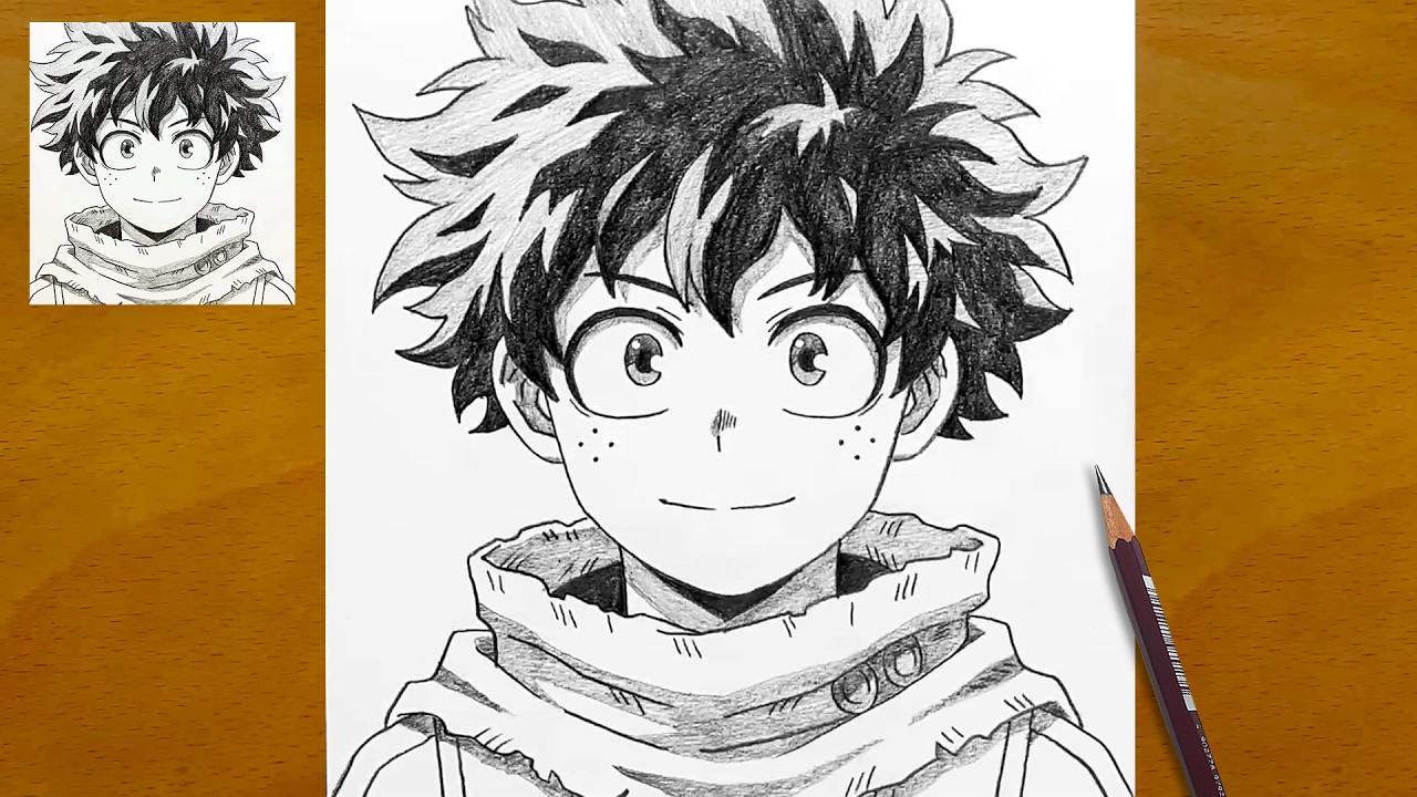 How to Draw Deku (Izuku Midoriya) Step by Step | Easy Anime Drawing