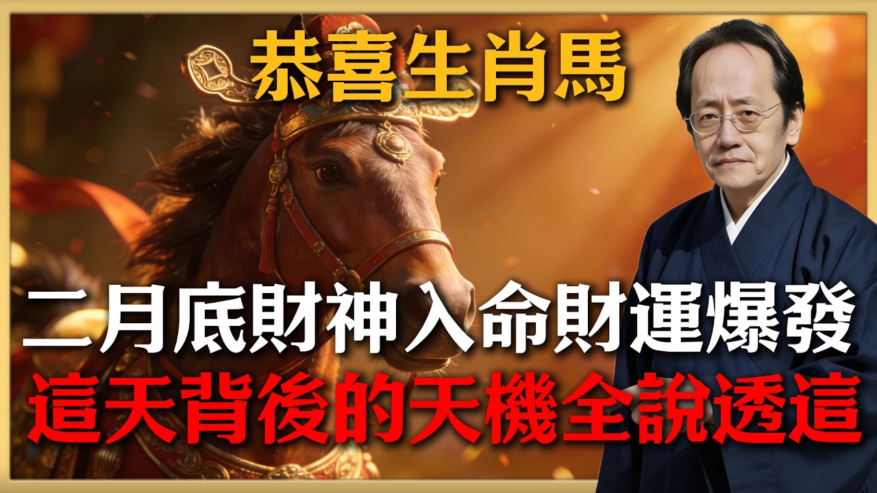 恭喜生肖馬！2026年2月底「財神」入命，這8天是橫財關鍵，抓緊否則全年財運平平！#倪海廈 #命理 #生肖 #運勢