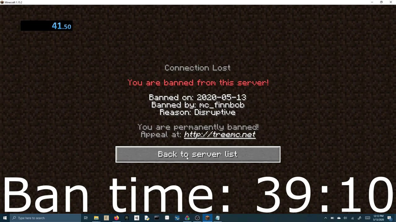 TreeMC Ban (former) WORLD RECORD Towny run: IP paste% 39:10