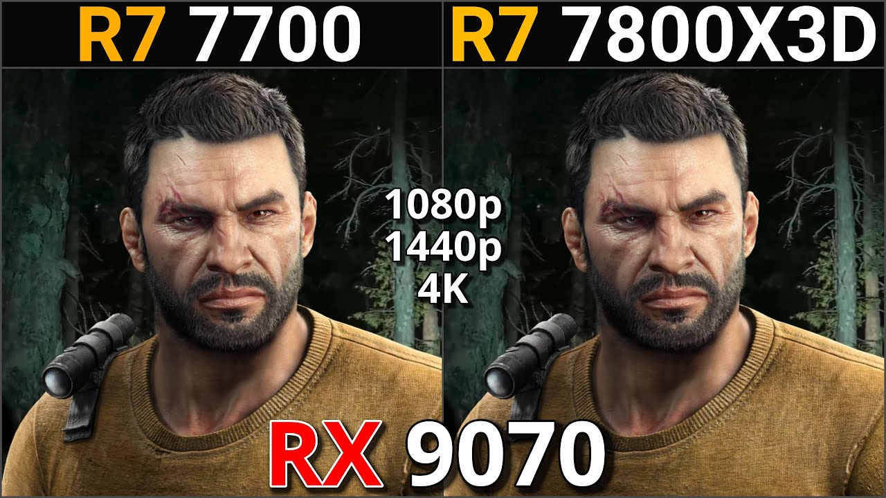 Ryzen 7 7700 vs Ryzen 7 7800X3D | RX 9070 Gaming Test | 1080p, 1440p, 4K