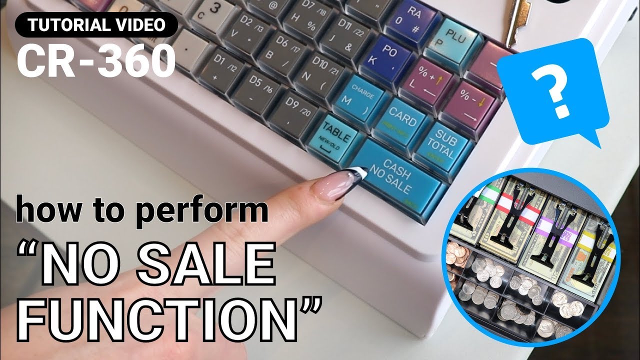 How to run &ldquo;No sale Function&rdquo; for the Nadex CR360 Cash Register Tutorial and Demonstration