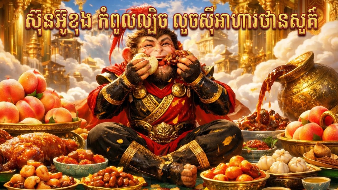 រឿងព្រេង 3D៖ ស៊ុនអ៊ូខុង កំពូលល្បិច លួចស៊ីអាហារឋានសួគ៌ 🐒🍑 | គំនូរជីវចលកុមារ Sun Wukong & The Heavenly