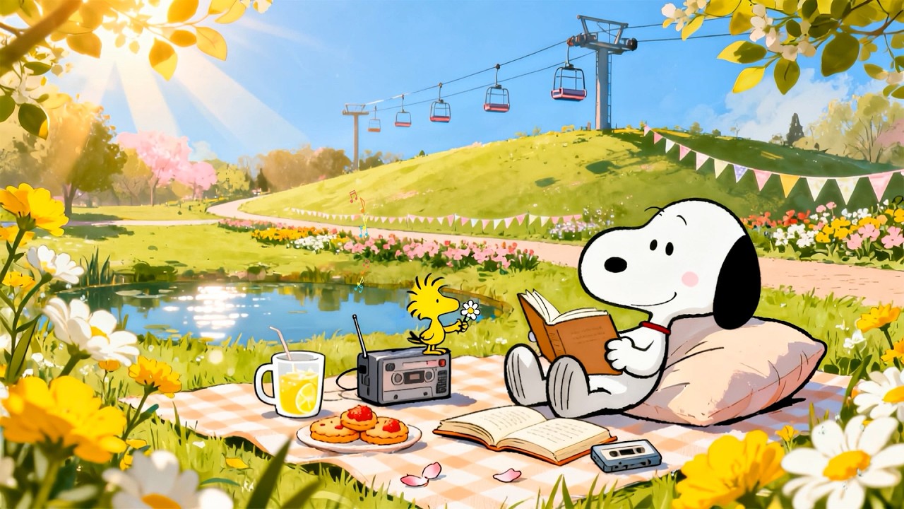 Snoopy’s Peaceful Spring Picnic 🌼📖 Gentle Lofi Beats for Studying, Relaxing & Calm Minds