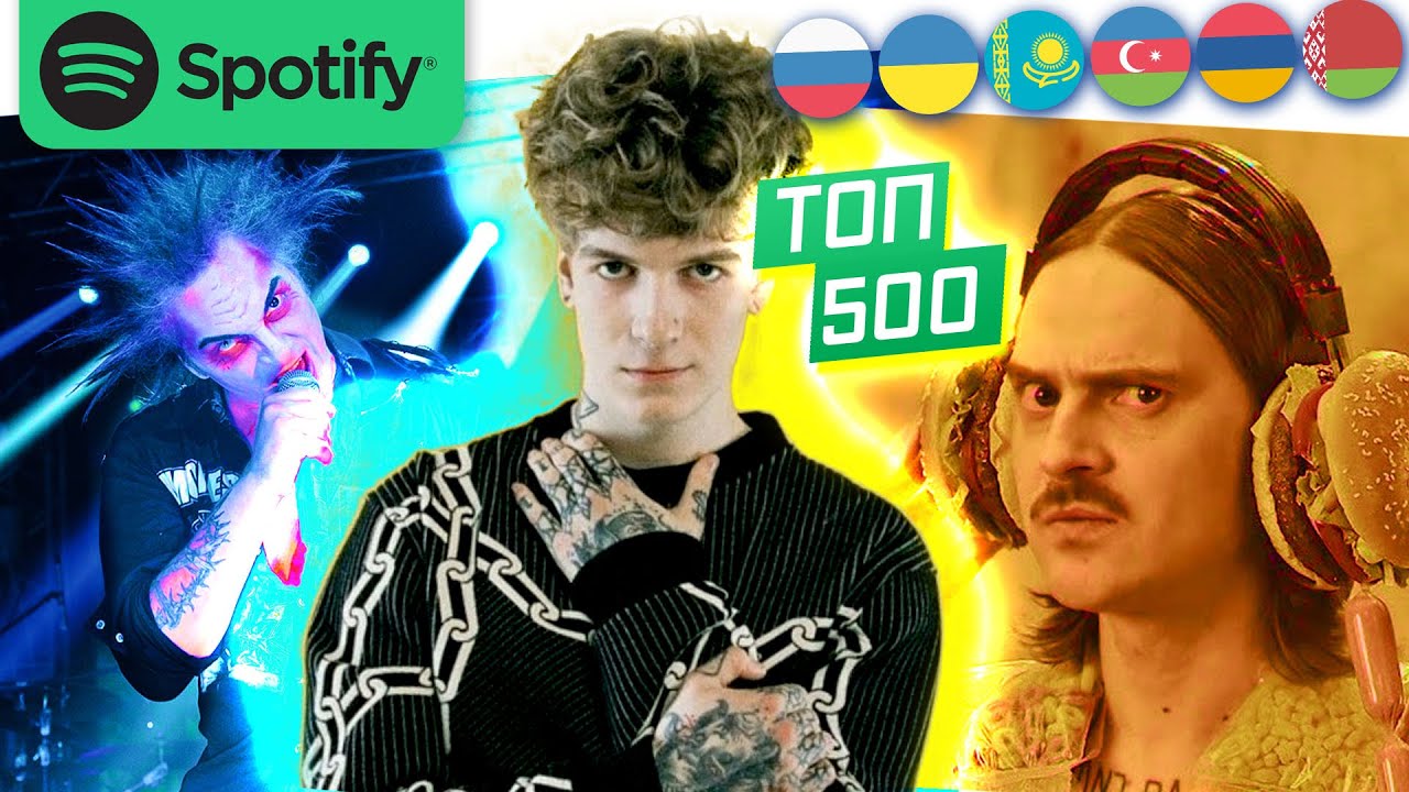 ТОП-500 ПЕСЕН ПО ПРОСЛУШИВАНИЯМ В SPOTIFY 🇷🇺🇺🇦🇰🇿🇦🇿🇦🇲🇧🇾