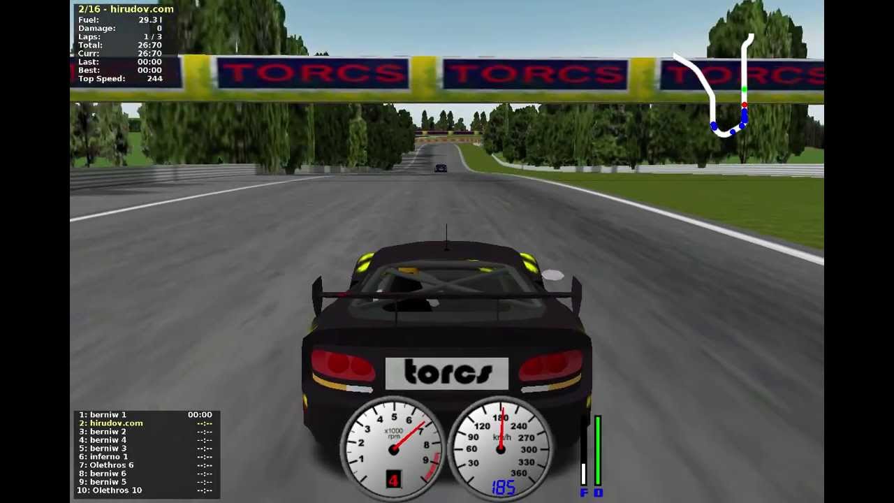 TORCS gameplay car4-trb1 versus all on Road Tracks - CG Track 2