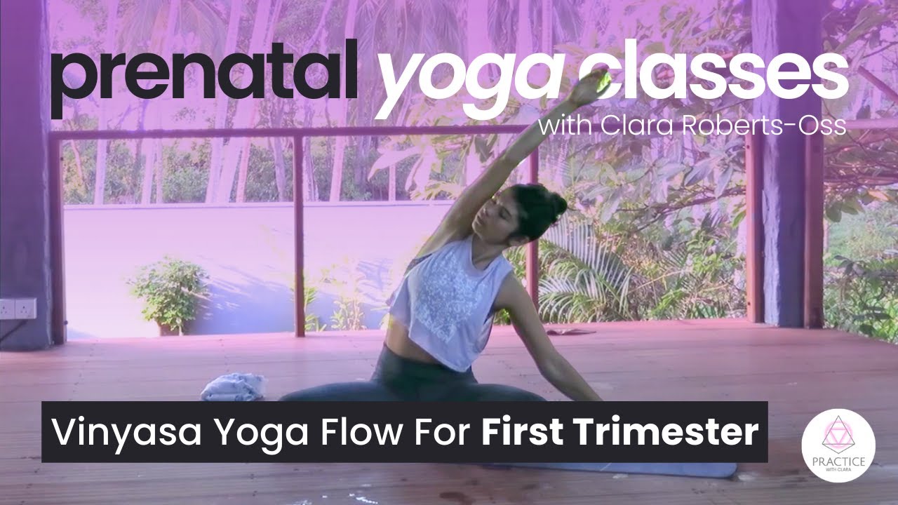 Prenatal Vinyasa Yoga Flow For First Trimester | Practice with Clara