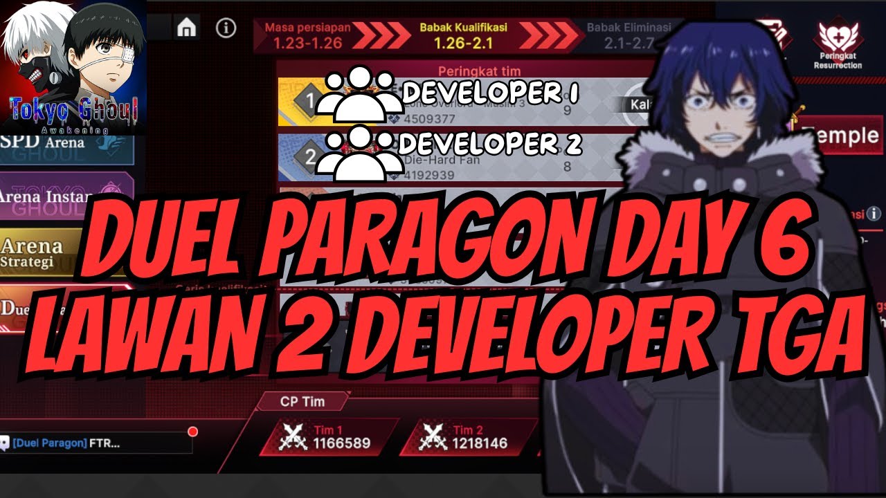 DUEL PARAGON RONDE 6 MELAWAN 2 DEVELOPER TOKYO GHOUL, TAPI BISA LOLOS?? |TOKYO GHOUL AWAKENING