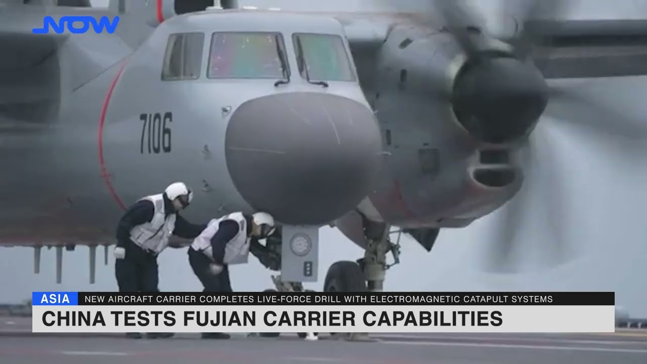 China tests fujian carrier capabilities