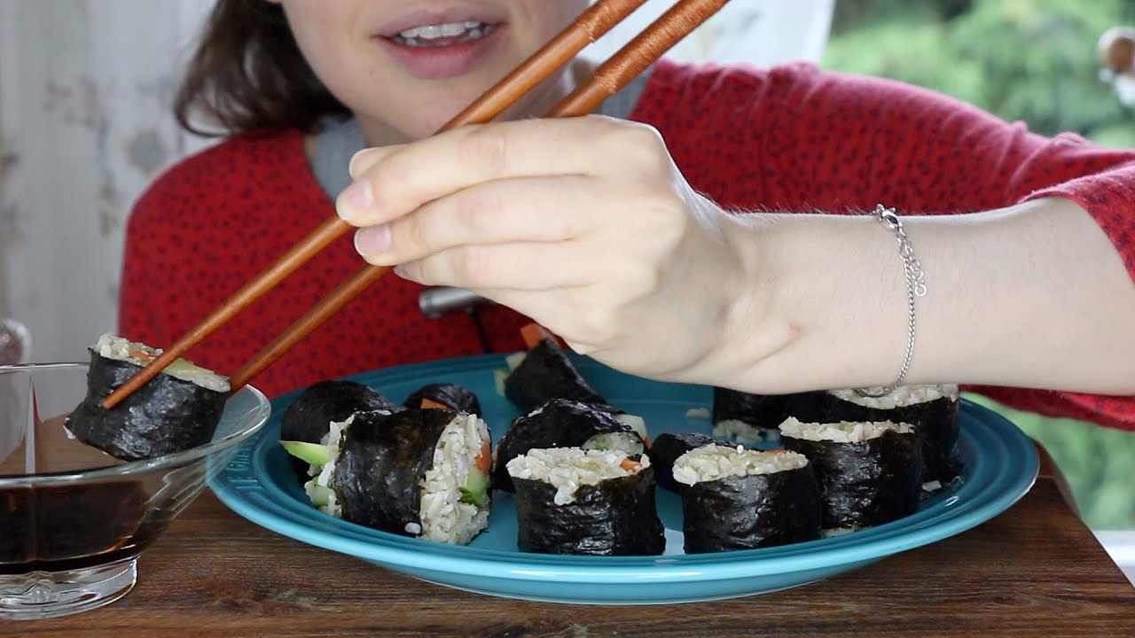 ASMR Whisper Crunchy Eating Sounds | Sushi, Mashed Rotabaga & Salad | Mukbang 먹방