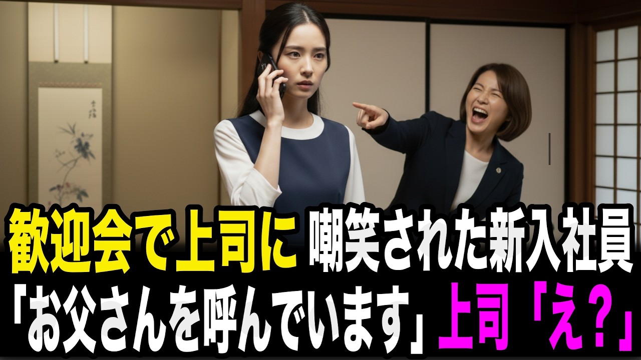「親の顔が見てみたいわw」歓迎会で上司に嘲笑された新入社員。「この人がお父さんを呼んでいます」上司「え？」