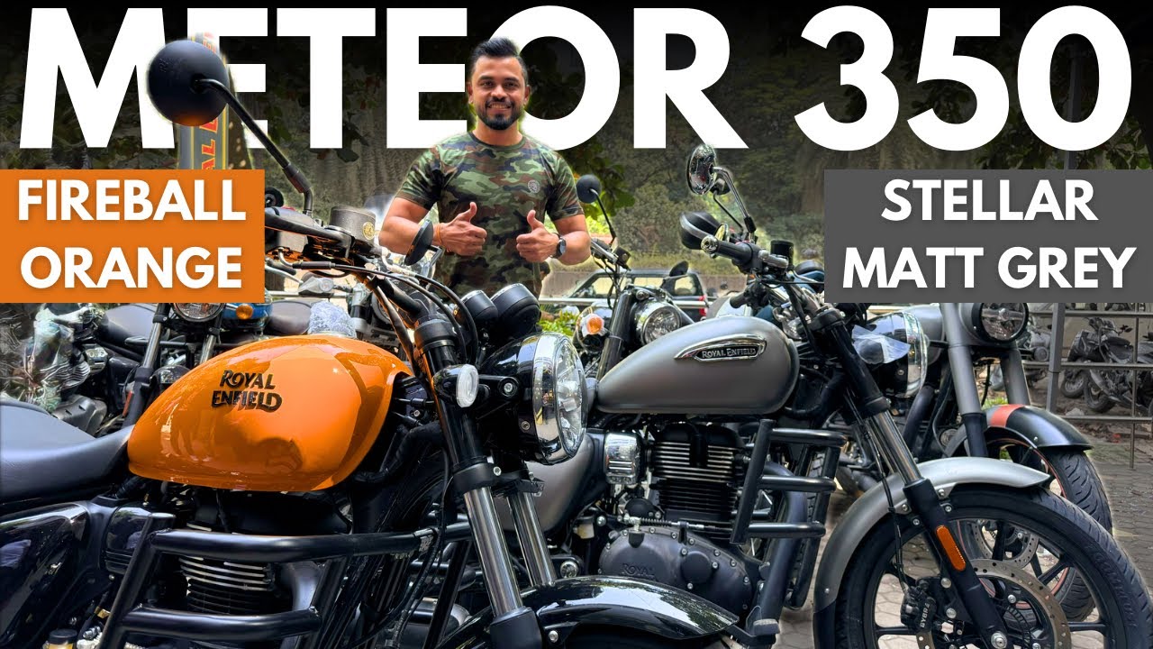 Royal Enfield Meteor 350-Fireball Orange VS Stellar Matt Grey Comparison😍