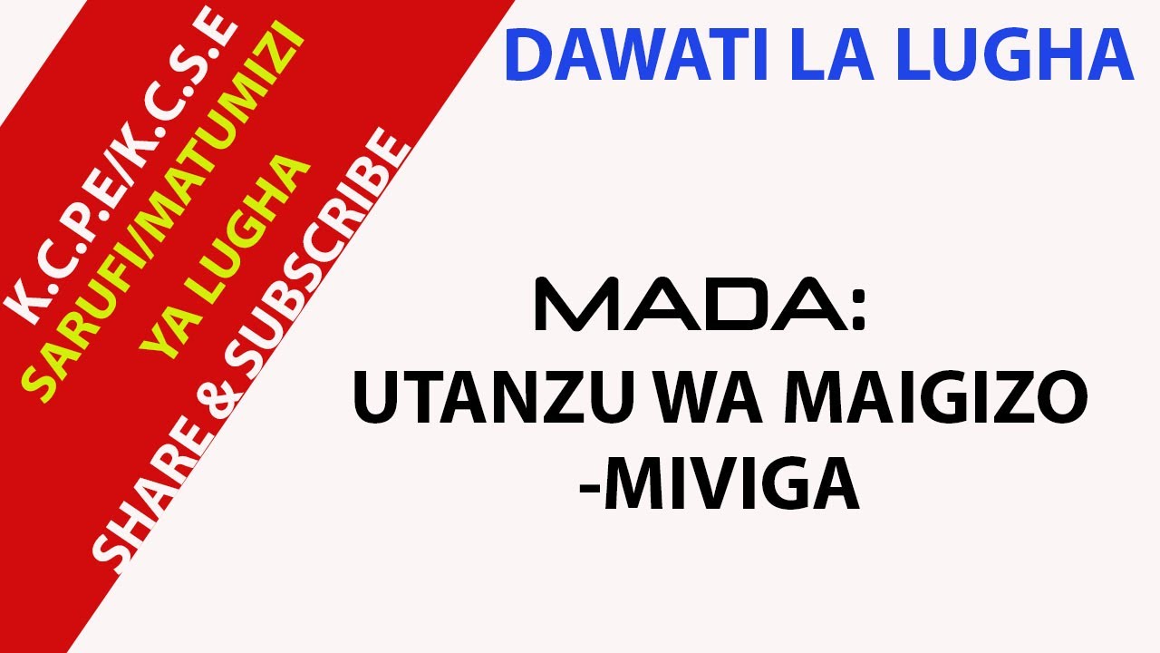 UTANZU WA MAIGIZO - MIVIGA
