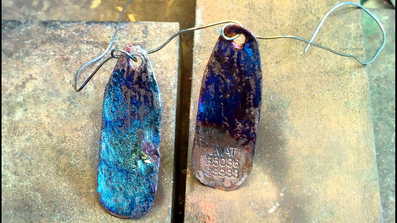 Flame coloring copper