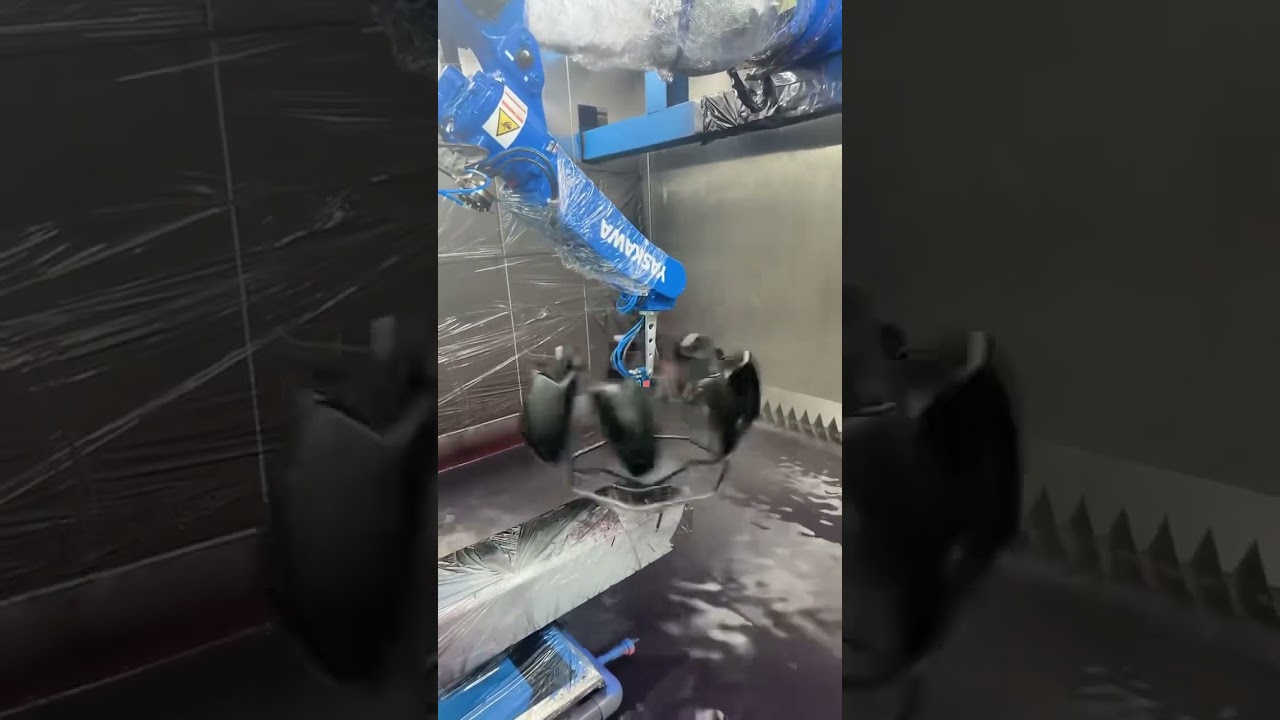 Robotic Automatic Paint Line for Automotive Parts #automotive #paint #pintura #robot