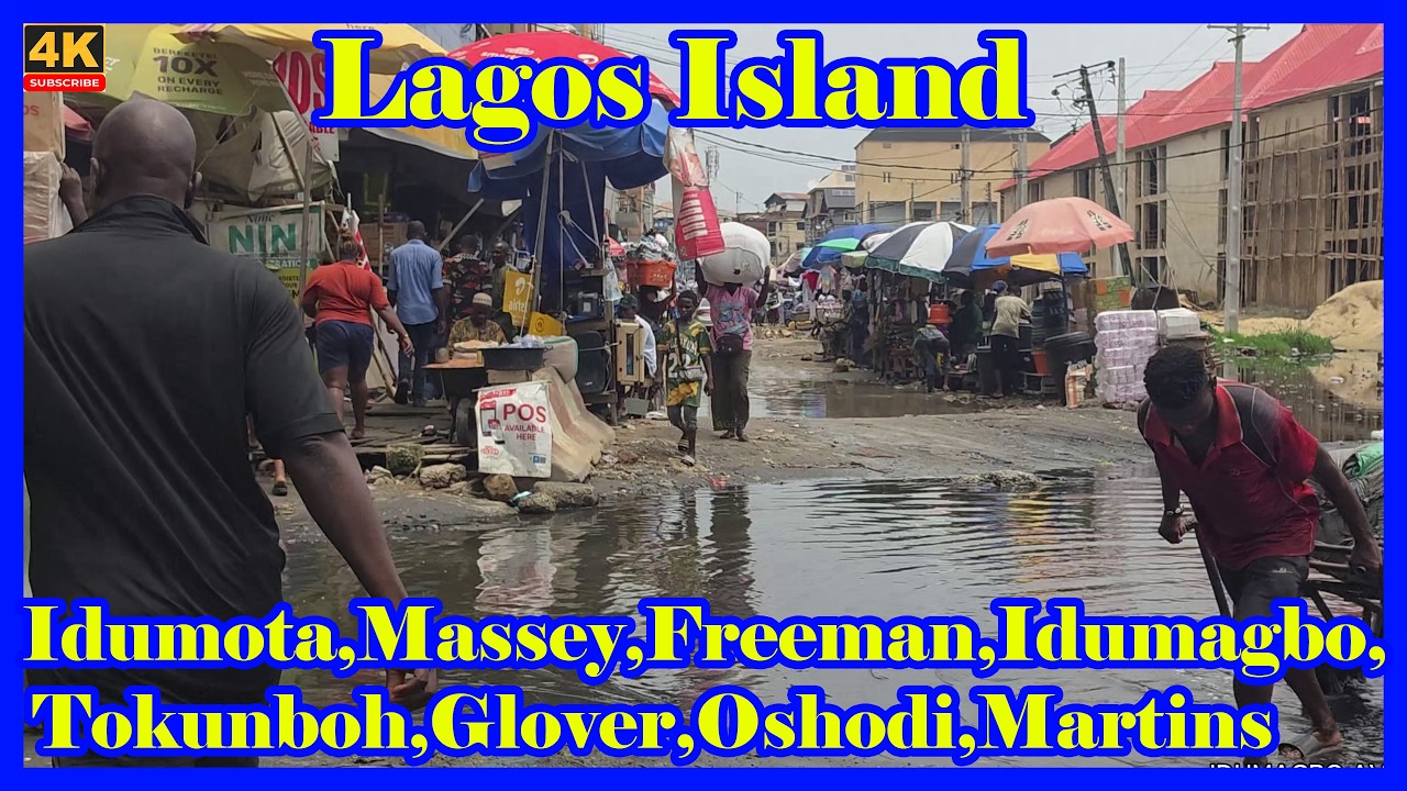 🇳🇬-Bright and Colourful, Lagos Island -4k Walking Tour-Lagos