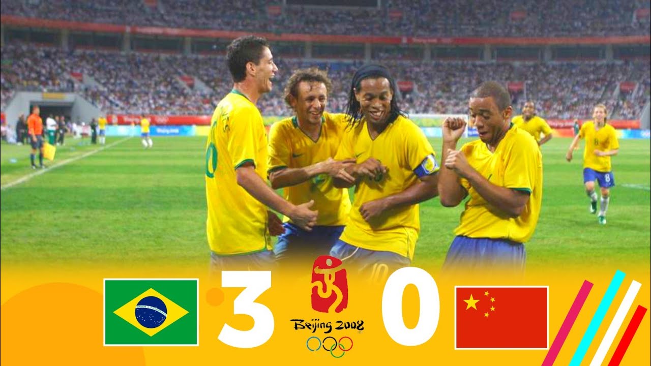 Brazil 3 × 0 China (Ronaldinho vs China) 2008 Olympic Extended Highlight & Goal HD1080