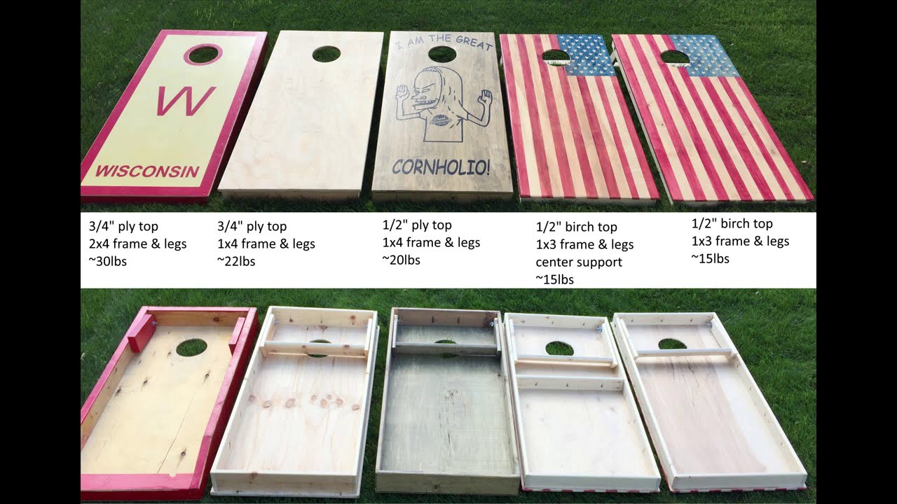 Cornhole board bounce test with 1/2