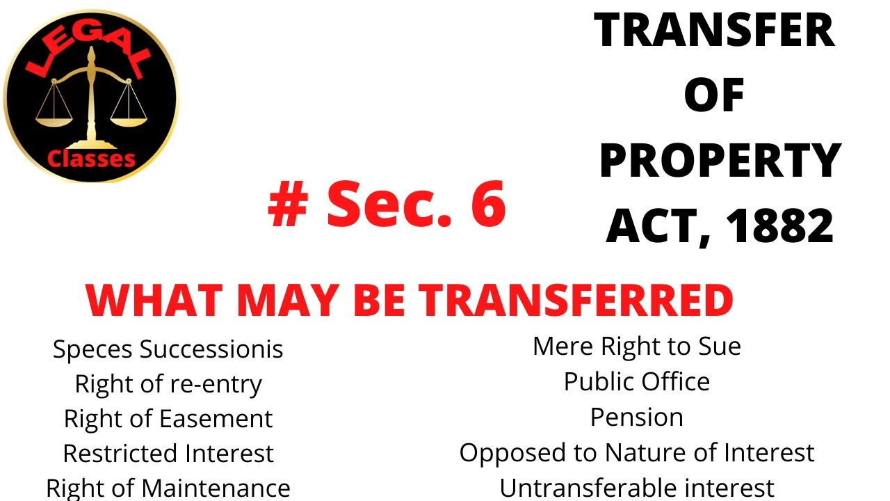 Section 6 of Transfer of Property Act,1882 II What may be transferred ? # section6tpa