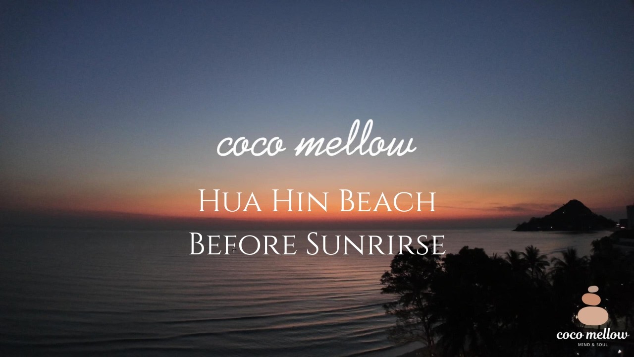 Hua Hin Beach Before Sunrise | Calm Ocean & Early Morning Sky | 4K Relaxing Beach Ambience