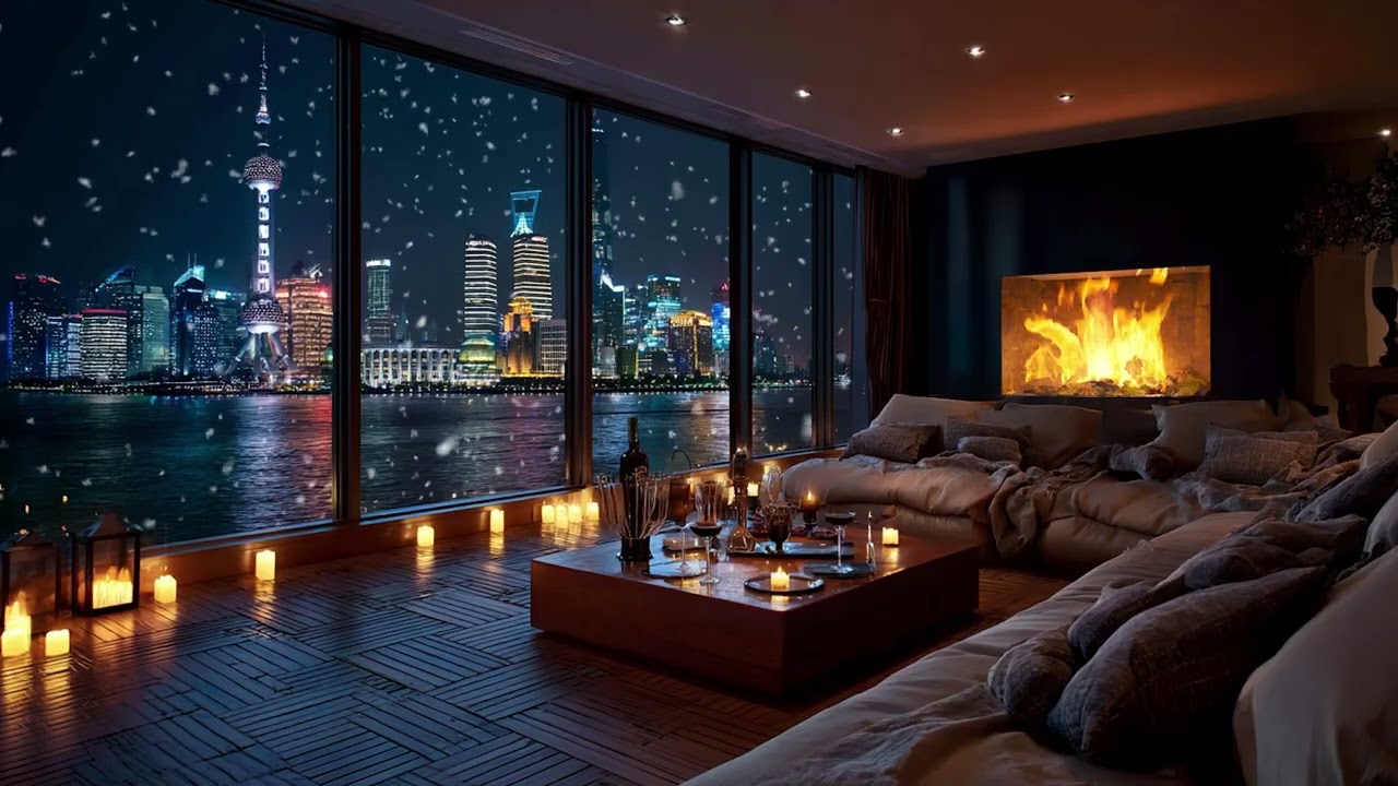 Smooth Jazz by the Fireplace 🎷🔥 Cozy Winter Night