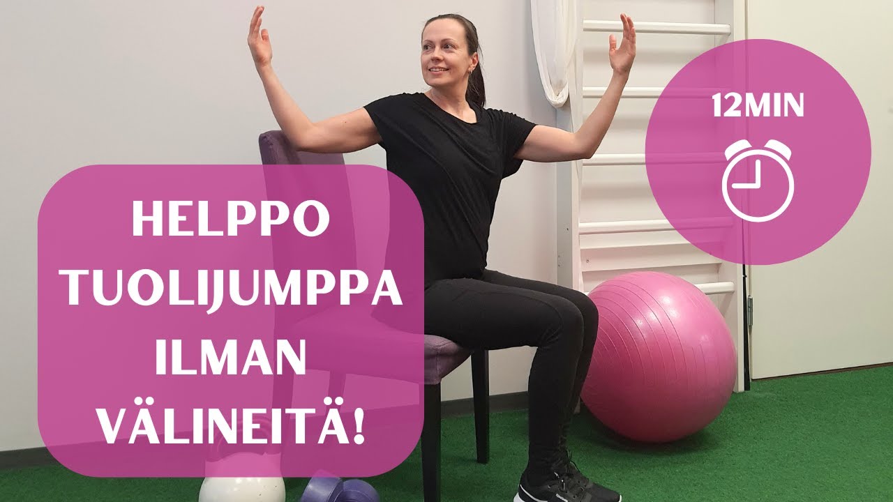 Helppo tuolijumppa | Kävelyjumppa istuen | Aloitteilijoille, senioreille, ylipainoisille
