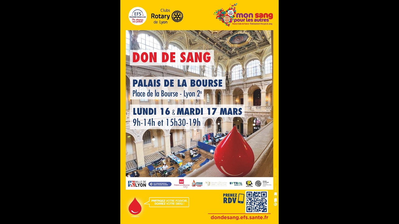 Don du sang des Clubs Rotary &agrave; Lyon MSPLA 2026