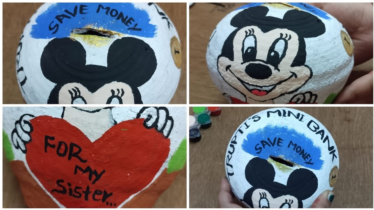 Gullak decoration for kids 🥰#mickeymouse #painting #cutepainting #trending #ytvideos 