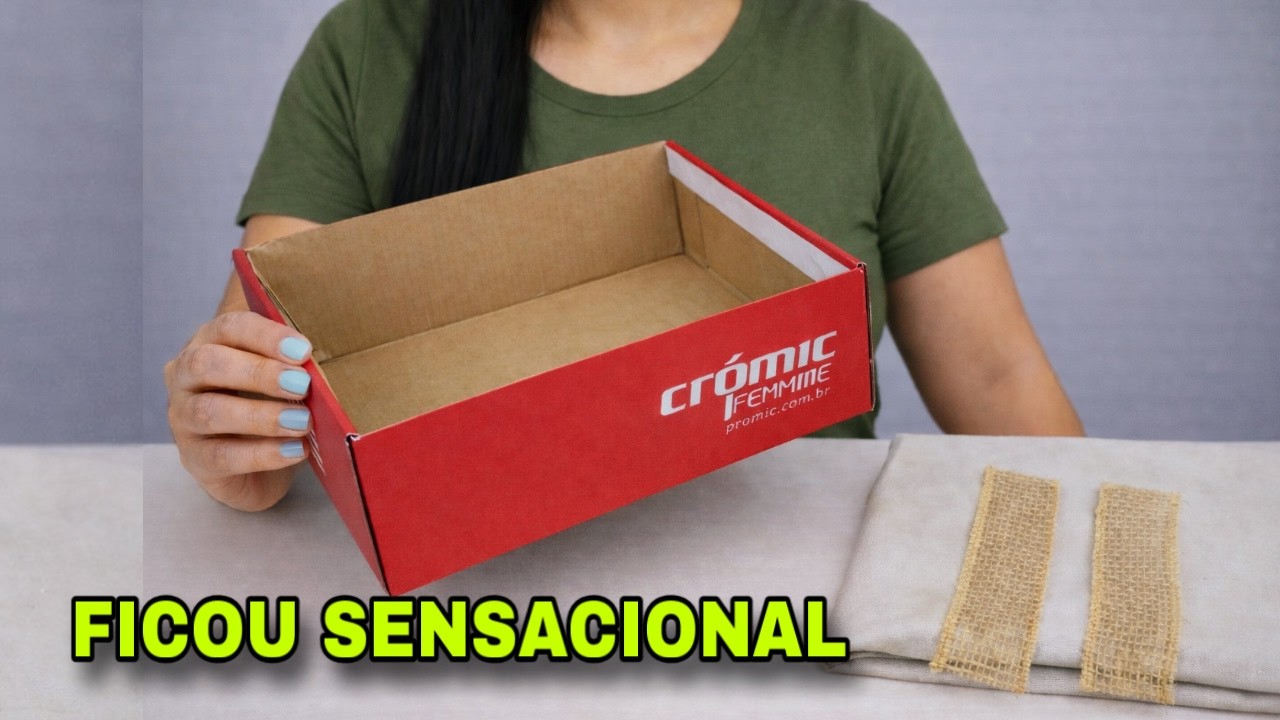 IDEIA DIFERENTE COM CAIXA DE SAPATO TECIDO E JUTA FAÇA VOCÊ  MESMO  #viral #compartilhe #diy