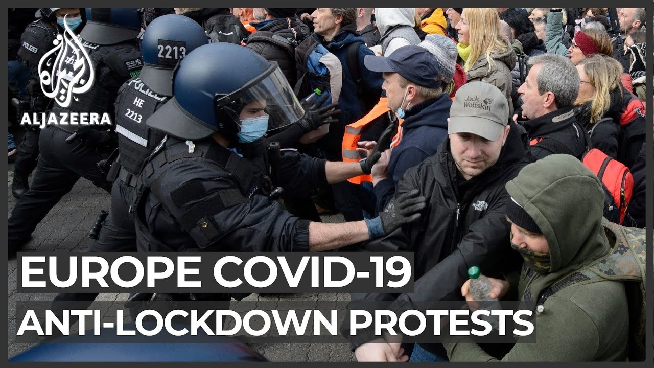 Protesters across Europe clash with police over COVID curbs