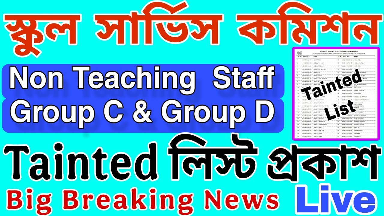 WB SSC Group C Group D Tainted candidate দের লিস্ট প্রকাশ | WBSSC Group C, D Tainted list download