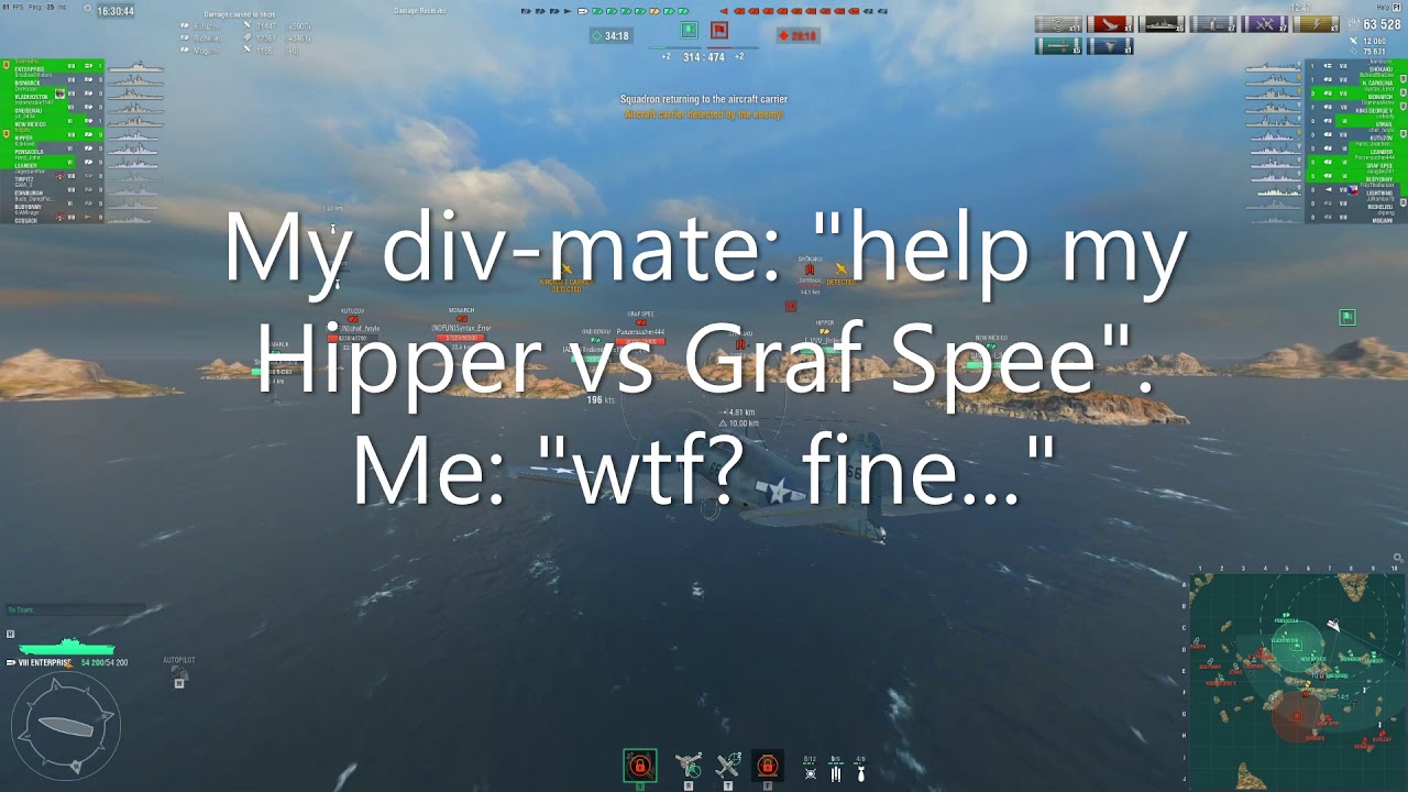 Enterprise - 8 kills (World of Warships 0.8.5)