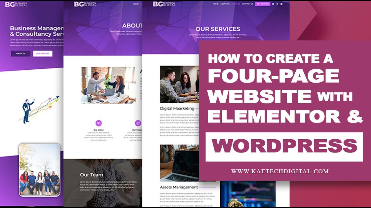How to create a Four Page Business Website For Free Using WordPress & Elementor (Part 1)