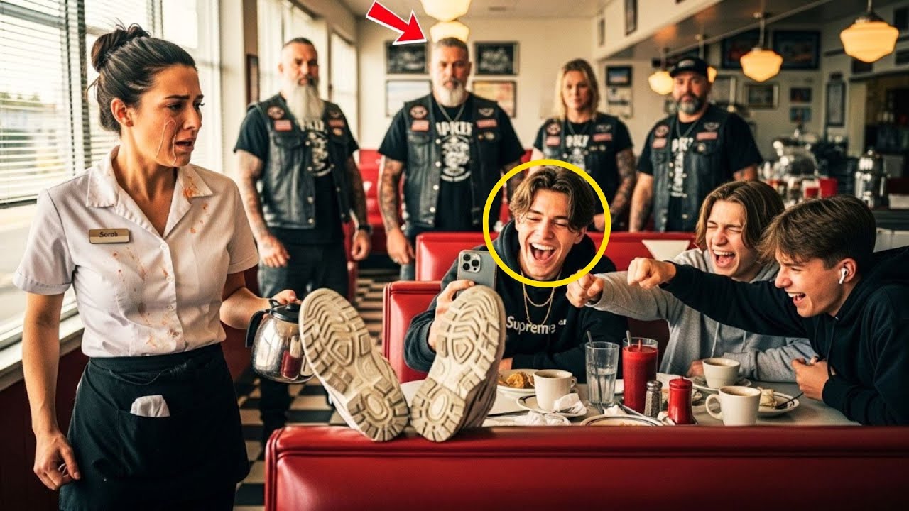 Reicher Teenager spuckt auf eine Kellnerin – er wusste nicht, dass 50 Hells Angels zusahen“..
