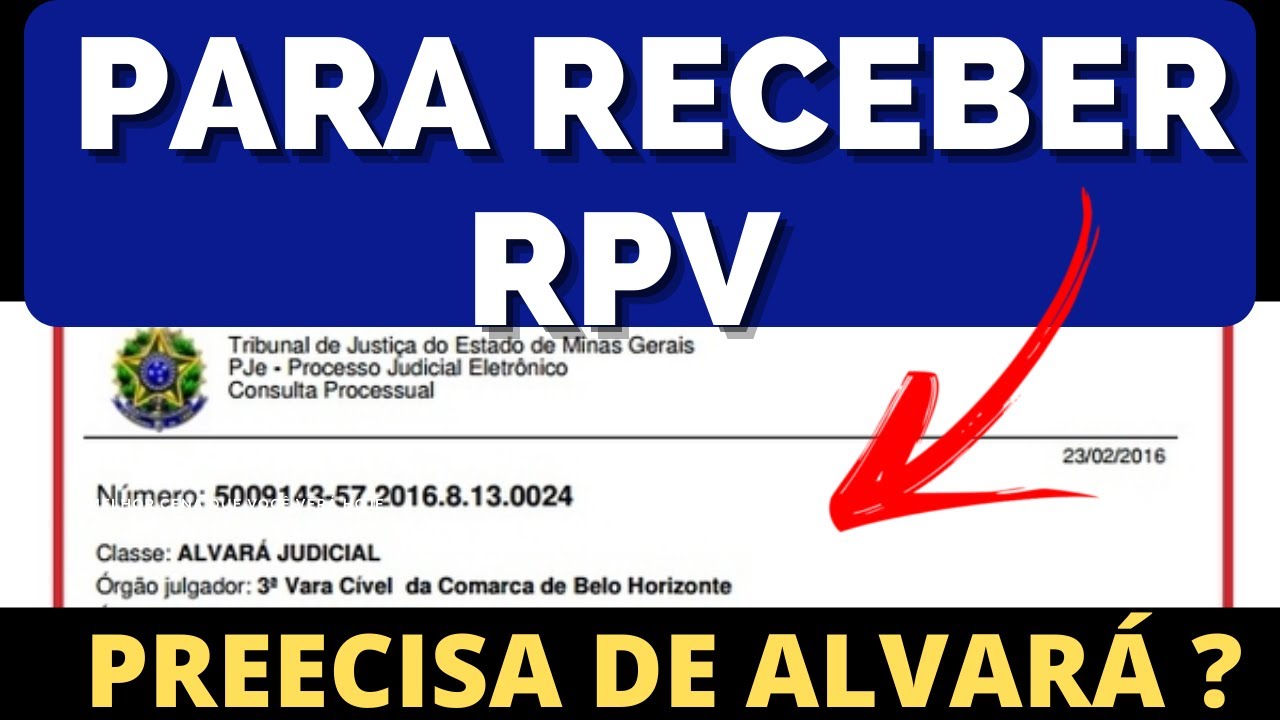 PARA RECEBER ( RPV) PRECISA DE ALVAR&Aacute;. SAIBA MAIS!!