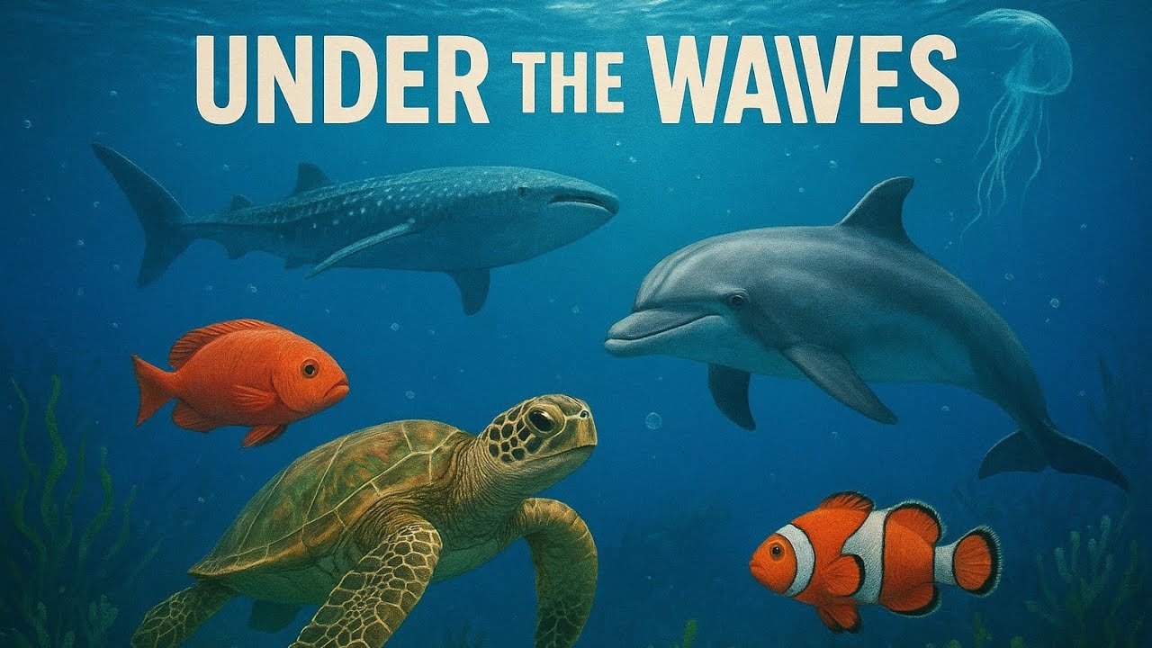 🌊 Under the Waves | Ocean song for kids 🐠🐳🐚