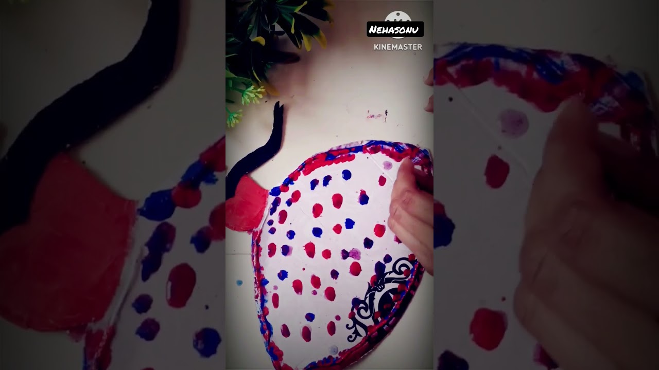 😱😘🧵 Thread paint Doll wall hanging  | Thread painting 🎨 