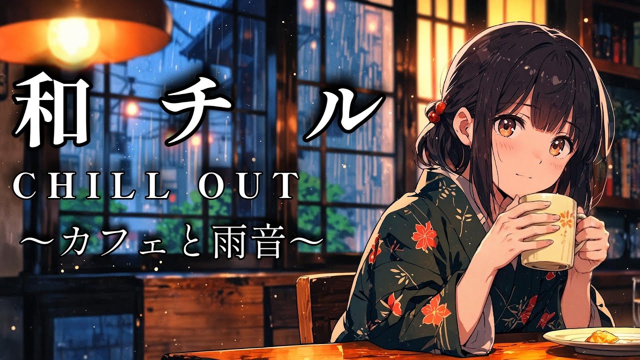 【和チル】雨の夕暮れ、レトロな和カフェで過ごす時間。琴とビートが心地よいメドレーBGM｜チルタイム