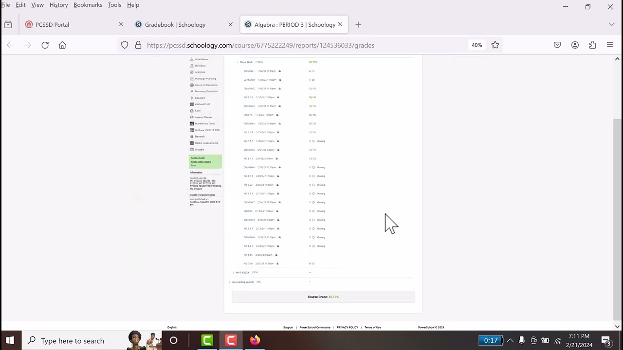 GRADE REPORT SNIP DEMO