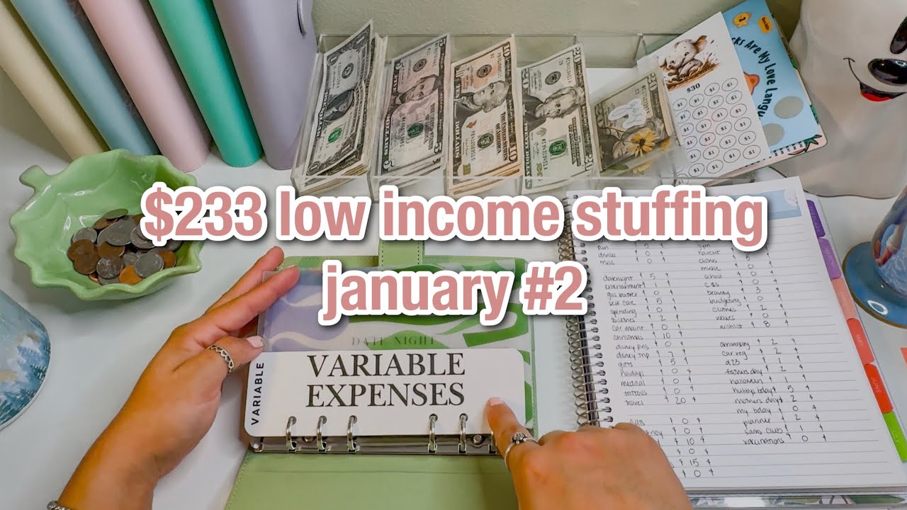 CASH ENVELOPE AND SINKING FUNDS STUFFING & giveaway | low income budget | january #2