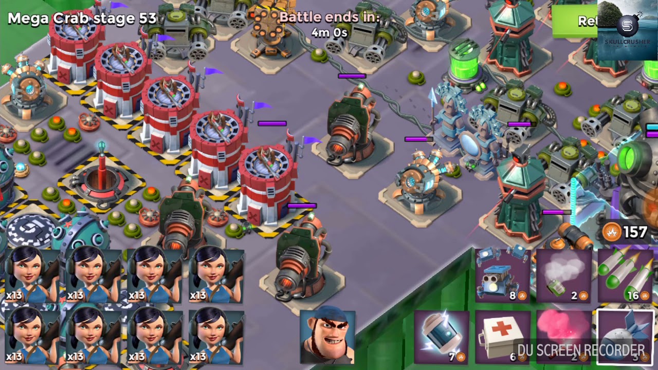 April 2018 Mega Crab stage 53 - two attacks... with zookas!