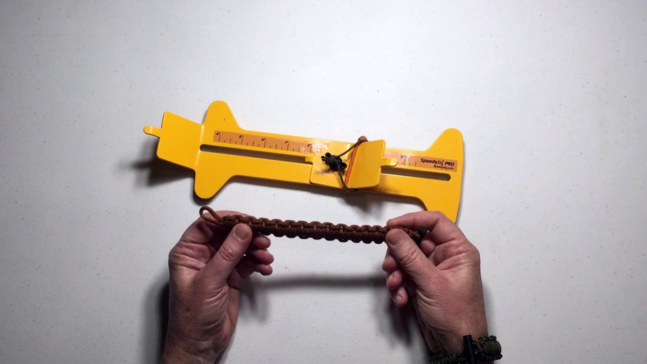 Millipede Quick Deploy Paracord Bracelet (Modified) with Ferro Rod using a SpeedyJig Paracord Jig