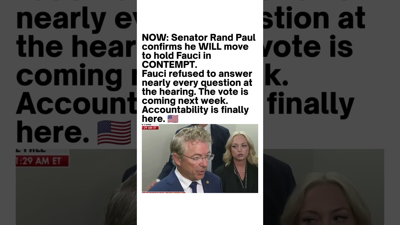 Rand Paul Targets Fauci With Contempt Move 🚨