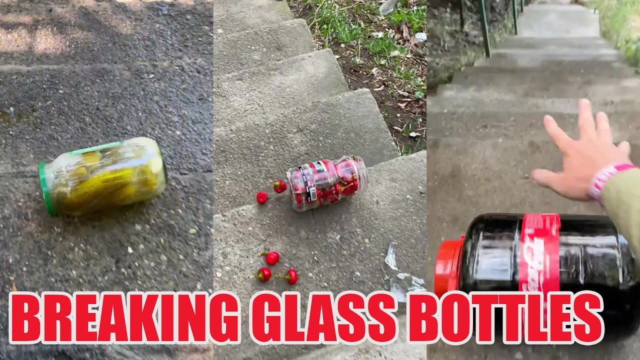 Breaking Glass Bottles and Balloon Drops 🔥 Crushing Crunchy & Soft Things #asmr #satisfying