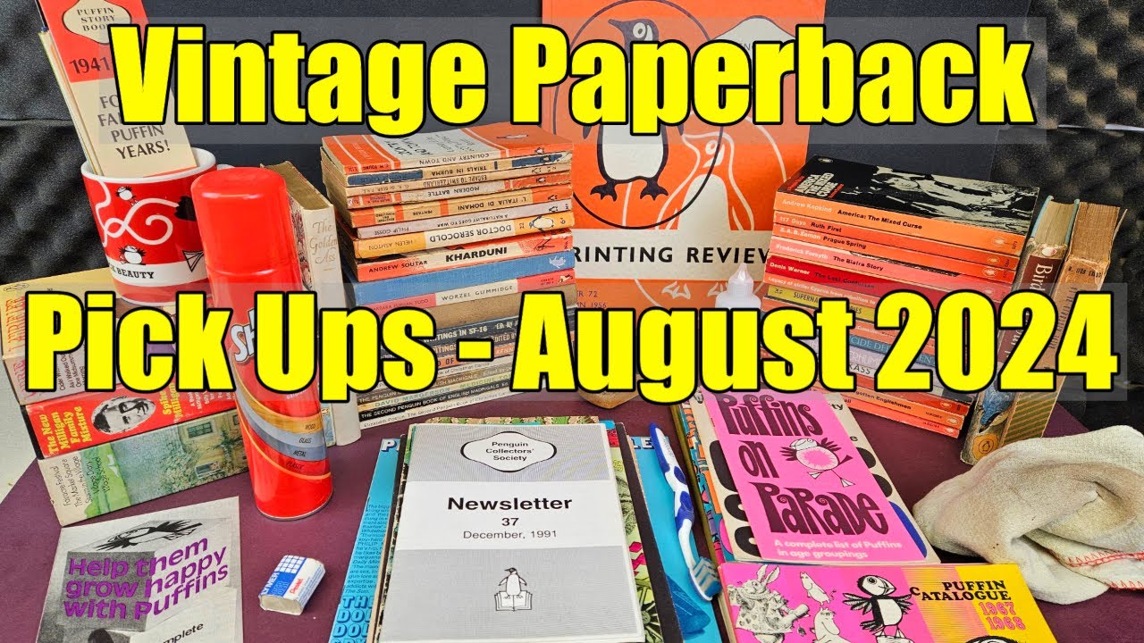 VINTAGE Book + PAPERBACK Pickups - August 2024 - Puffin + Penguin Rarities - NEL + Pan ASMR, Maybe!