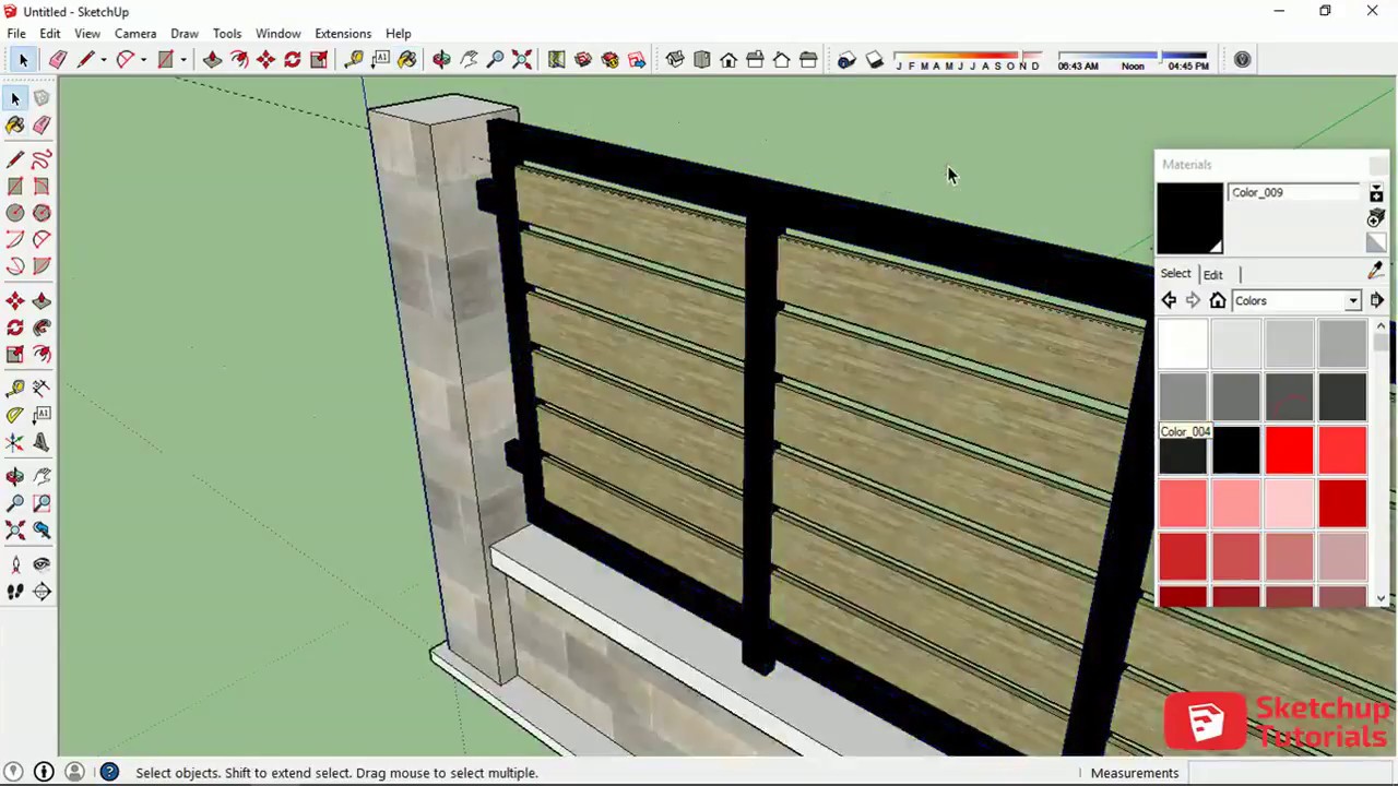Simple Modern Fence in Sketchup