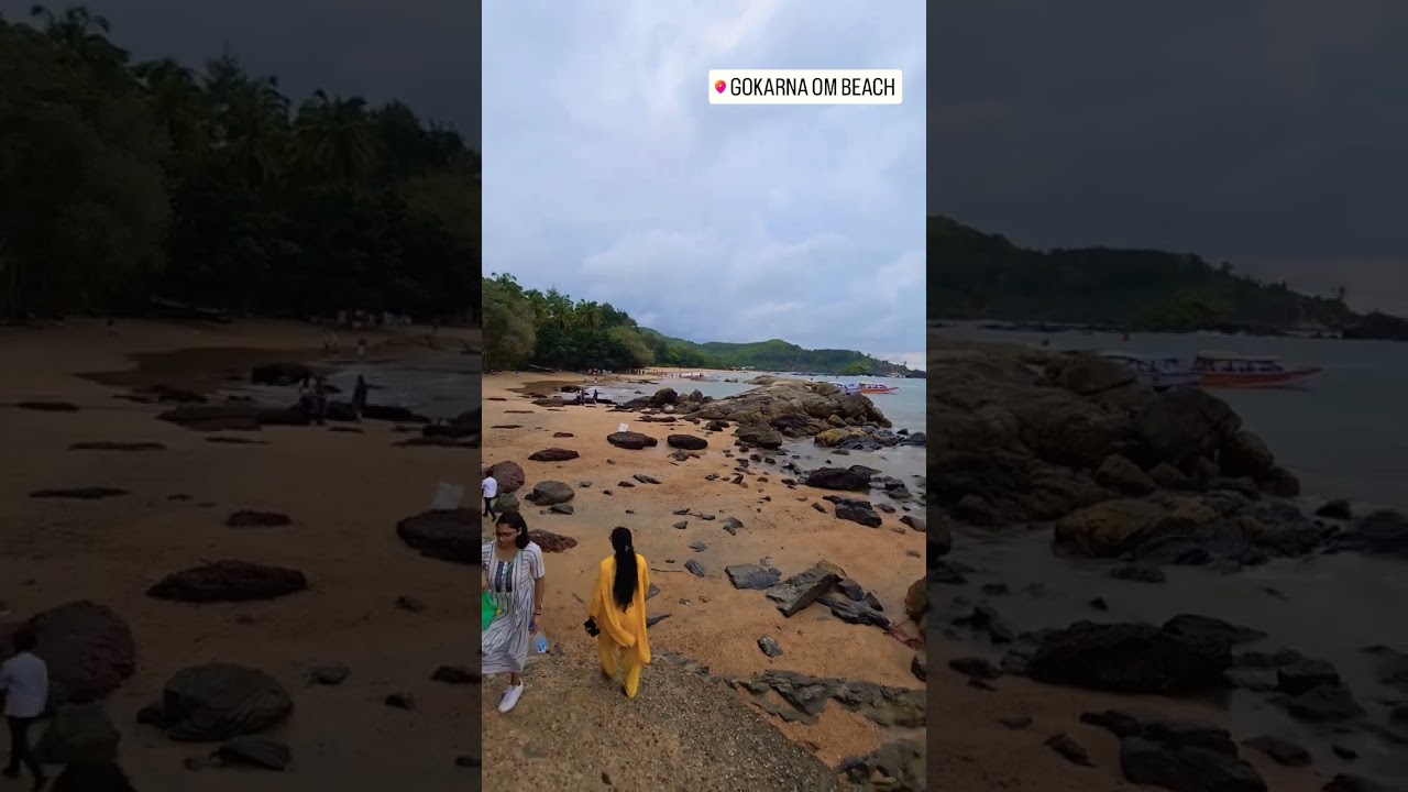 GOKARANA OM BEACH ⛱️  #gokarna  #gokarnabeach #beach #ombeach #southindia #explore #biketravel #yt
