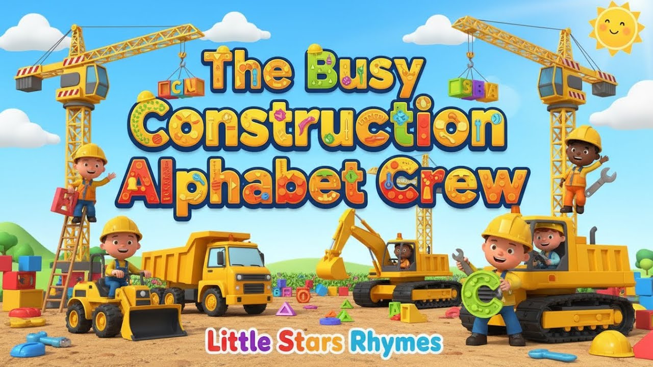 The Busy Construction Alphabet Crew | @LittleStarRhymes375 & Kids Rhymes & ABC Construction Song